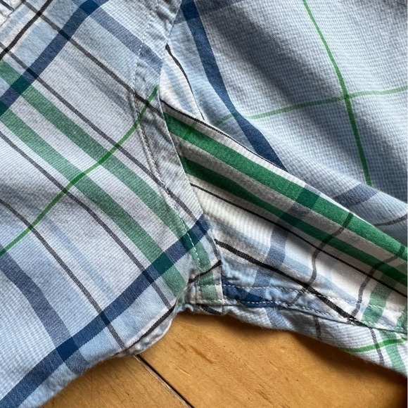 Nautica Slim Fit Button Down Short Sleeve Cotton Plaid Shirt, Men’s Large - Picture 6 of 10